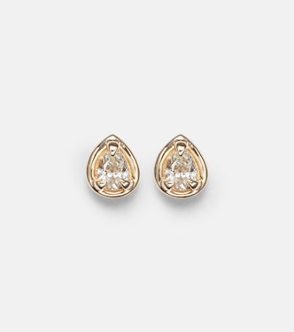Ohrringe Birthstone Bonbon aus 14kt Gelbgold mit Diamanten | Stone and Strand
