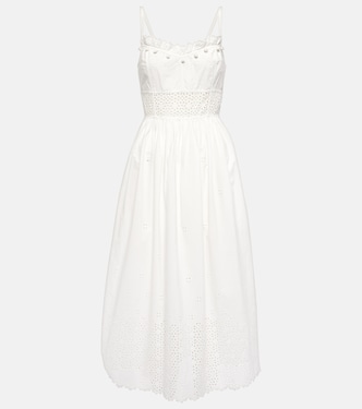 Abito midi Cowrie in cotone sangallo | Ulla Johnson