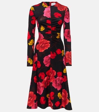 Vestido midi floral fruncido | Erdem
