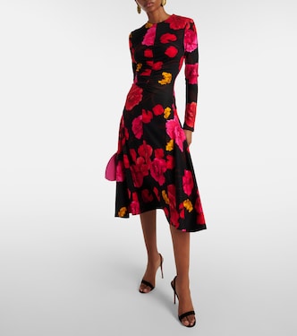Vestido midi floral fruncido | Erdem