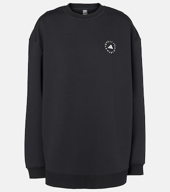 Oversized cotton-blend fleece sweatshirt | Adidas by Stella McCartney