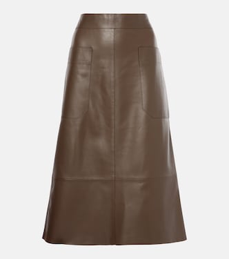 Falda midi Blomfield de piel | Joseph