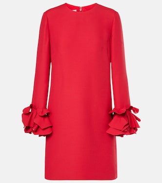 Vestido corto de Crepe Couture con volantes | Valentino