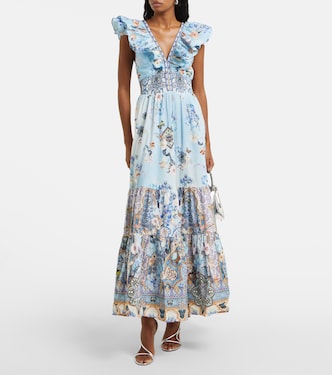 Robe longue en coton à fleurs | Camilla
