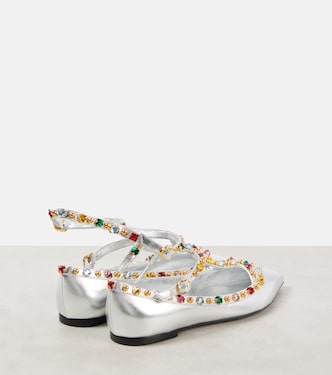 Rockstud embellished leather ballet flats | Valentino Garavani