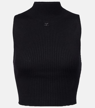 Top in cotone e lana a coste | Courrèges