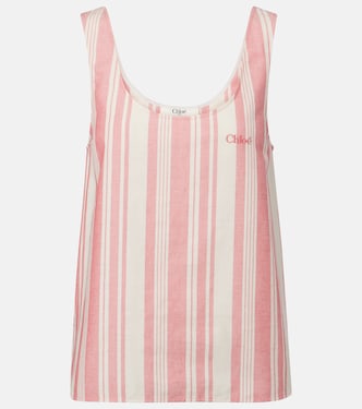 Logo striped cotton top | Chloé