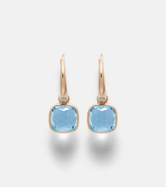 Pendientes Nudo Mini de oro rosa de 18 ct con topacios | Pomellato