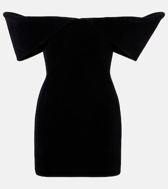 Robe à encolure bardot en velours | David Koma