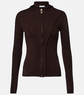 Wool-blend jersey zip-up hoodie | Victoria Beckham