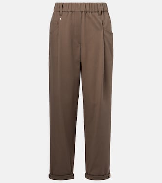 Pantaloni slim in misto cotone | Brunello Cucinelli