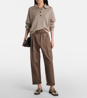 Pantalones slim en mezcla de algodón | Brunello Cucinelli