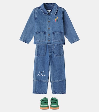 Jeans a gamba larga Cesar con ricamo | Liewood