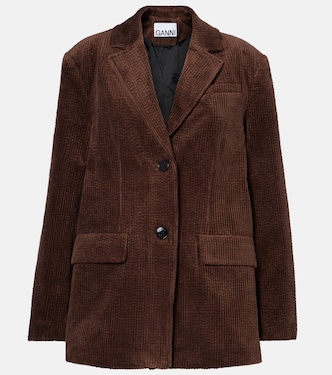 Blazer en velours côtelé de coton | Ganni