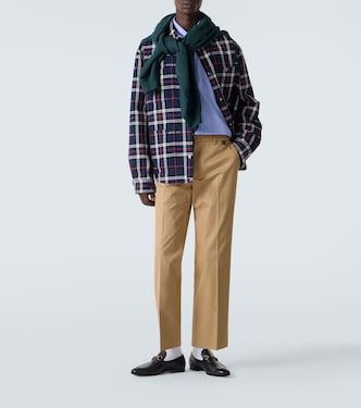 Pantalones rectos cropped de algodón | Gucci