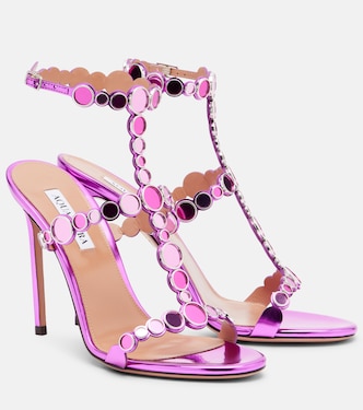 Afterglow 105 embellished leather sandals | Aquazzura