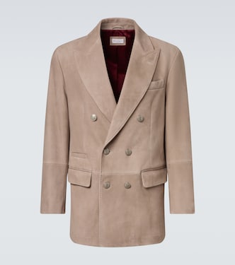 Blazer cruzado de ante | Brunello Cucinelli