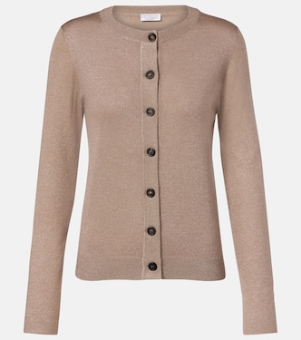 Cashmere-blend lamé cardigan | Brunello Cucinelli