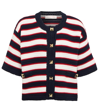 Striped cotton cardigan | Valentino