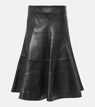 Jupe midi The Lennox en cuir | Khaite