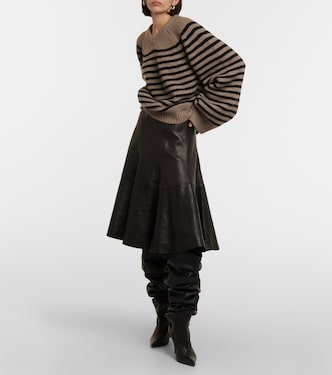 Jupe midi The Lennox en cuir | Khaite