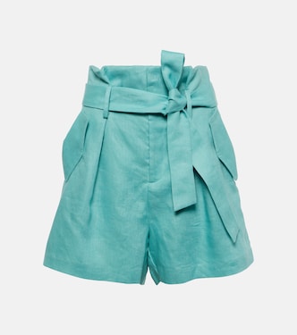 Shorts Orquidea in lino a vita alta | Adriana Degreas
