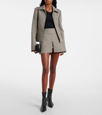 Prince of Wales check wool-blend jacket | Courrèges