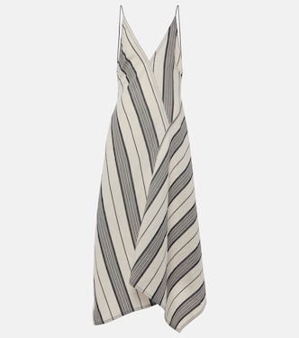 Striped linen and cotton maxi dress | Ferragamo