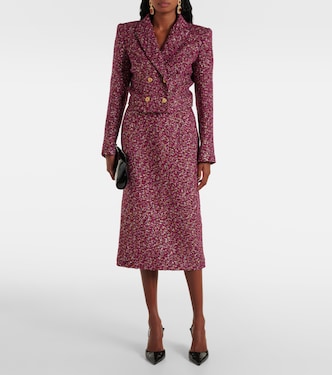 Jupe midi en tweed à sequins | Alessandra Rich