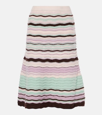 Falda midi a rayas | Susan Fang