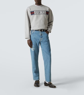 Felpa Gucci Web in jersey di cotone | Gucci
