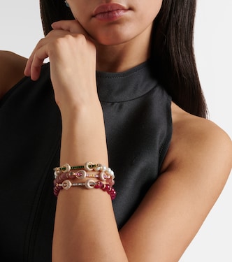 Bracelet Chakra en or rose 18 ct, diamants et rubis | Ananya