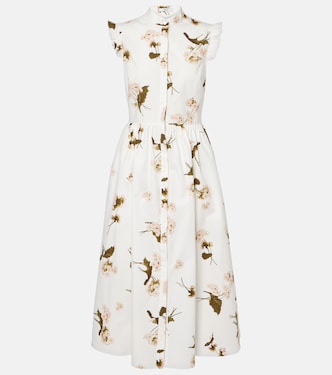Floral cotton poplin midi dress | Erdem
