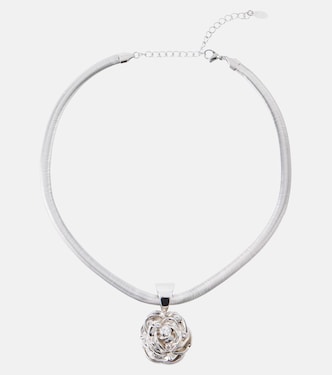 Floral crystal-embellished pendant necklace | Magda Butrym
