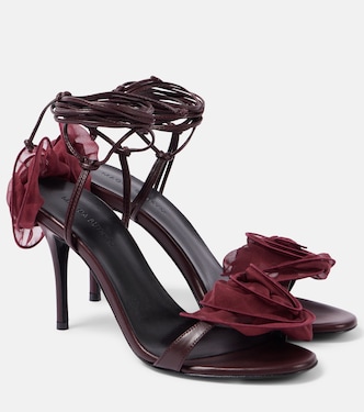 90 floral-appliqué leather sandals | Magda Butrym