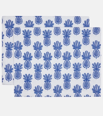 Pineapple Blu set of two tablemats | La DoubleJ
