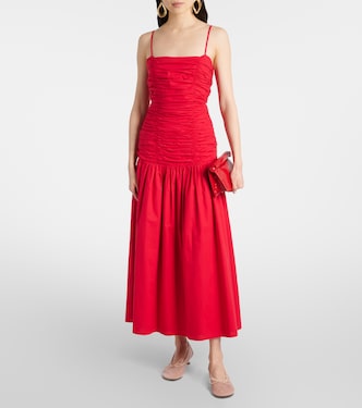 Raquel ruched cotton maxi dress | Posse
