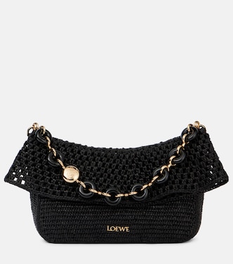 Paula's Ibiza Ola Small raffia shoulder bag | Loewe