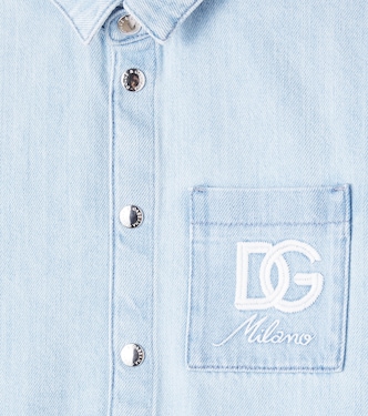 DG embroidered denim shirt | Dolce&Gabbana Kids