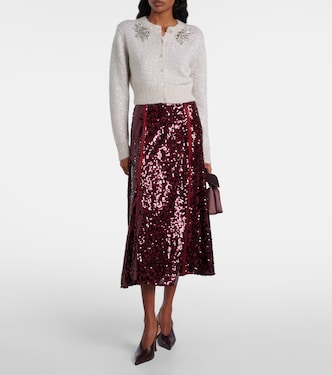 Cárdigan cropped en mezcla de alpaca adornado | Erdem
