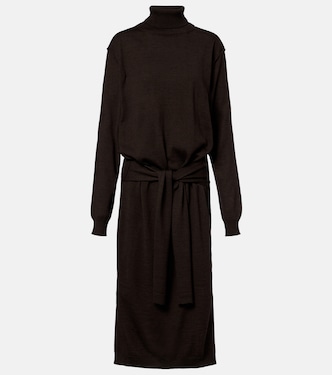 Turtleneck wool-blend midi dress | Lemaire