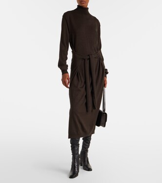 Turtleneck wool-blend midi dress | Lemaire
