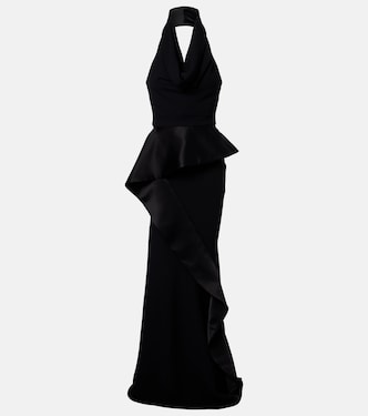 Provocateur halterneck peplum satin gown | Maticevski