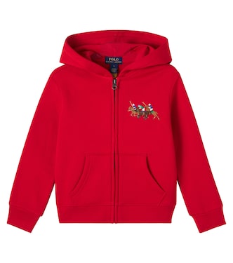 Embroidered cotton-blend hoodie | Polo Ralph Lauren Kids