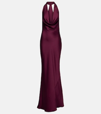 Draped satin gown | Norma Kamali