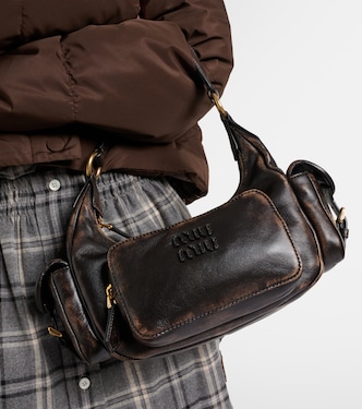 Pocket Medium leather shoulder bag | Miu Miu