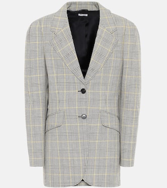 Checked wool-twill blazer | Miu Miu