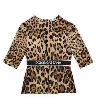 Leopard-print silk top | Dolce&Gabbana Kids