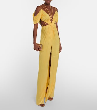 Thalia gathered off-shoulder gown | Costarellos