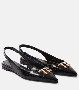Slingback-Ballerinas TF aus Leder | Tom Ford